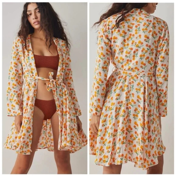 Free People Orange Wrap Dress NWT - Picture 16 of 16